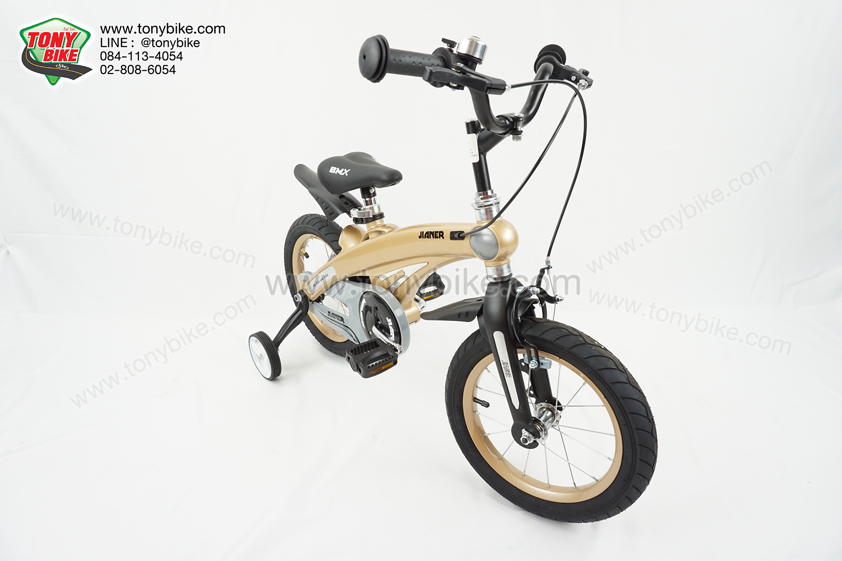 จักรยานเด็ก ล้อ 14 นิ้ว เฟรมอลู สีทอง