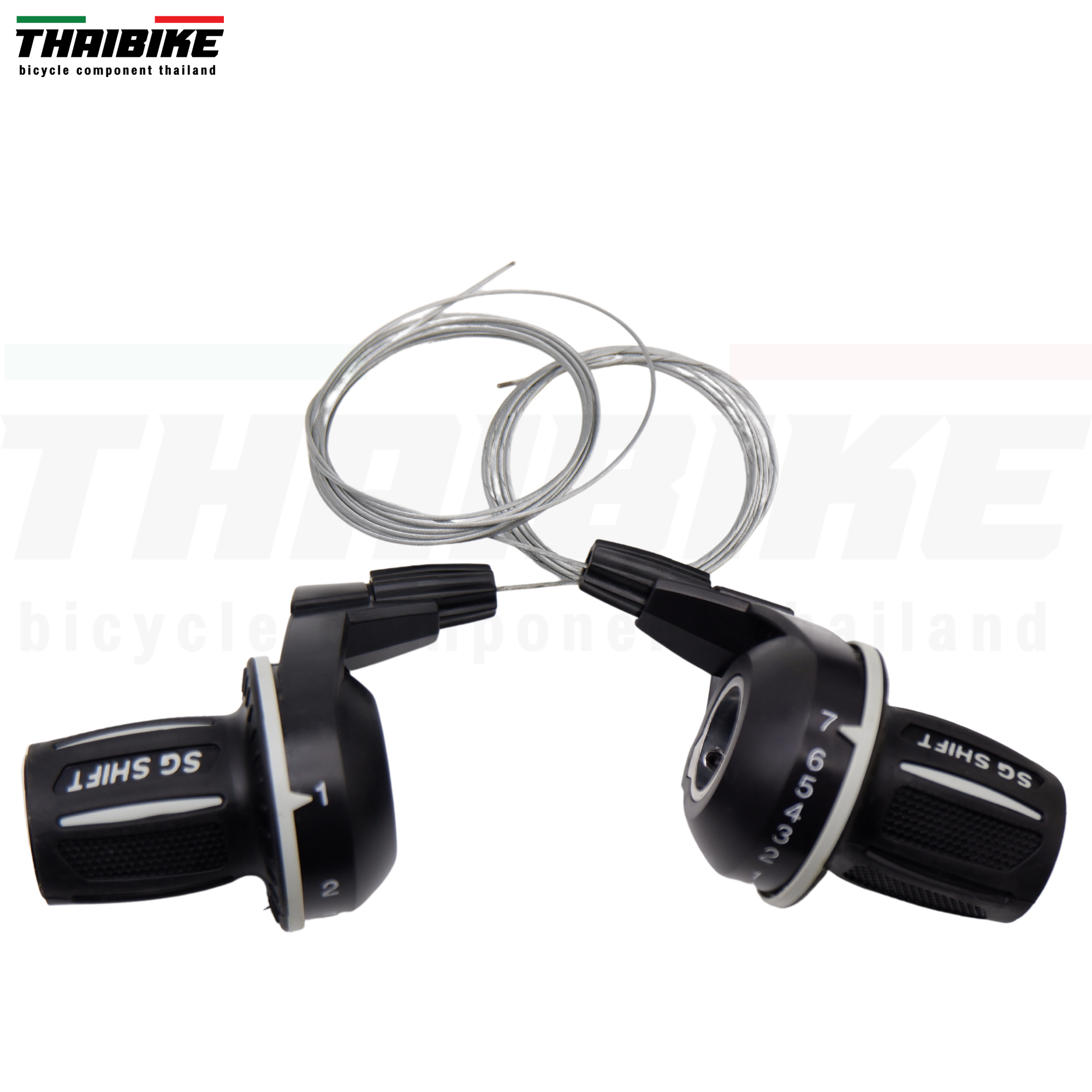 มือเกียร์บิดจักรยานรถพับ T-REX SG SHIFT INDEX 3X7SPD ซ้าย+ขวา พร้อมสายนอก+สายใน