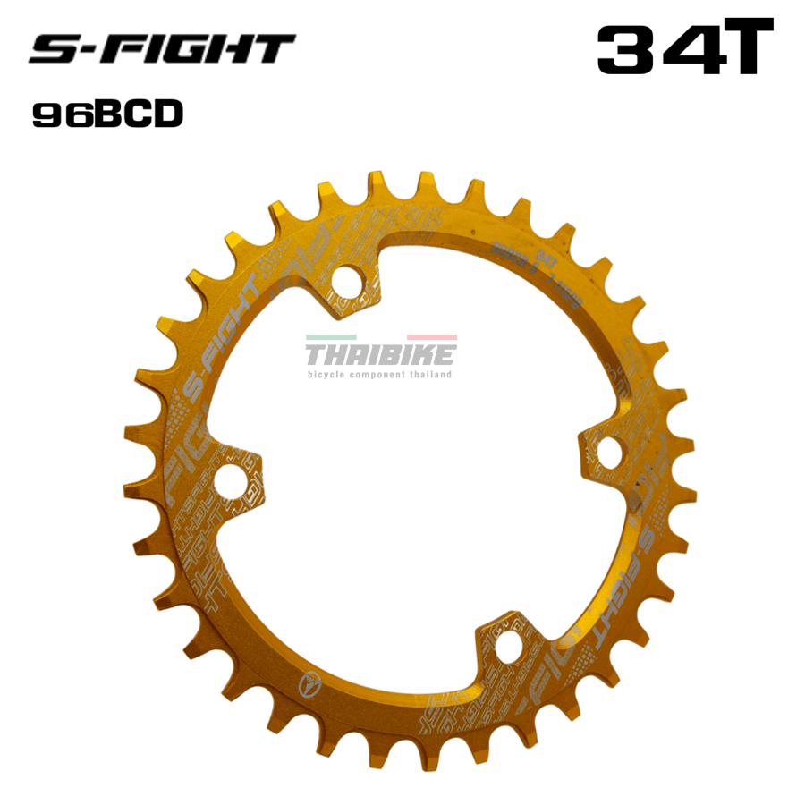 ใบจานจักรยานเสือภูเขาแบบชั้นเดียว S-FIGHT 96BCD 36 38T