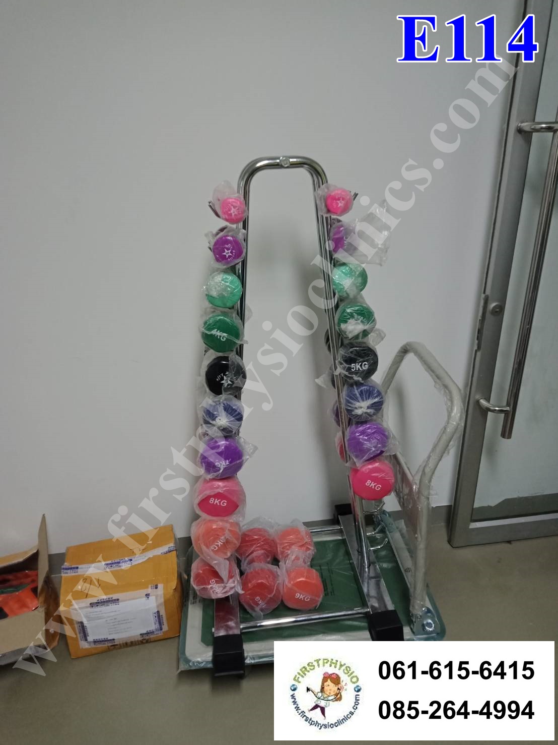 ชุดดัมเบลยาง พร้อมชั้นวาง