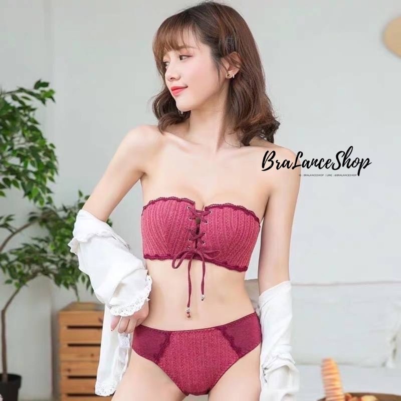 BLS✿F389 Setบรา+กกน. ชุดชั้นในแฟชั่น งานเกาะอกสไตล์ล๊อคกิ้งบรา