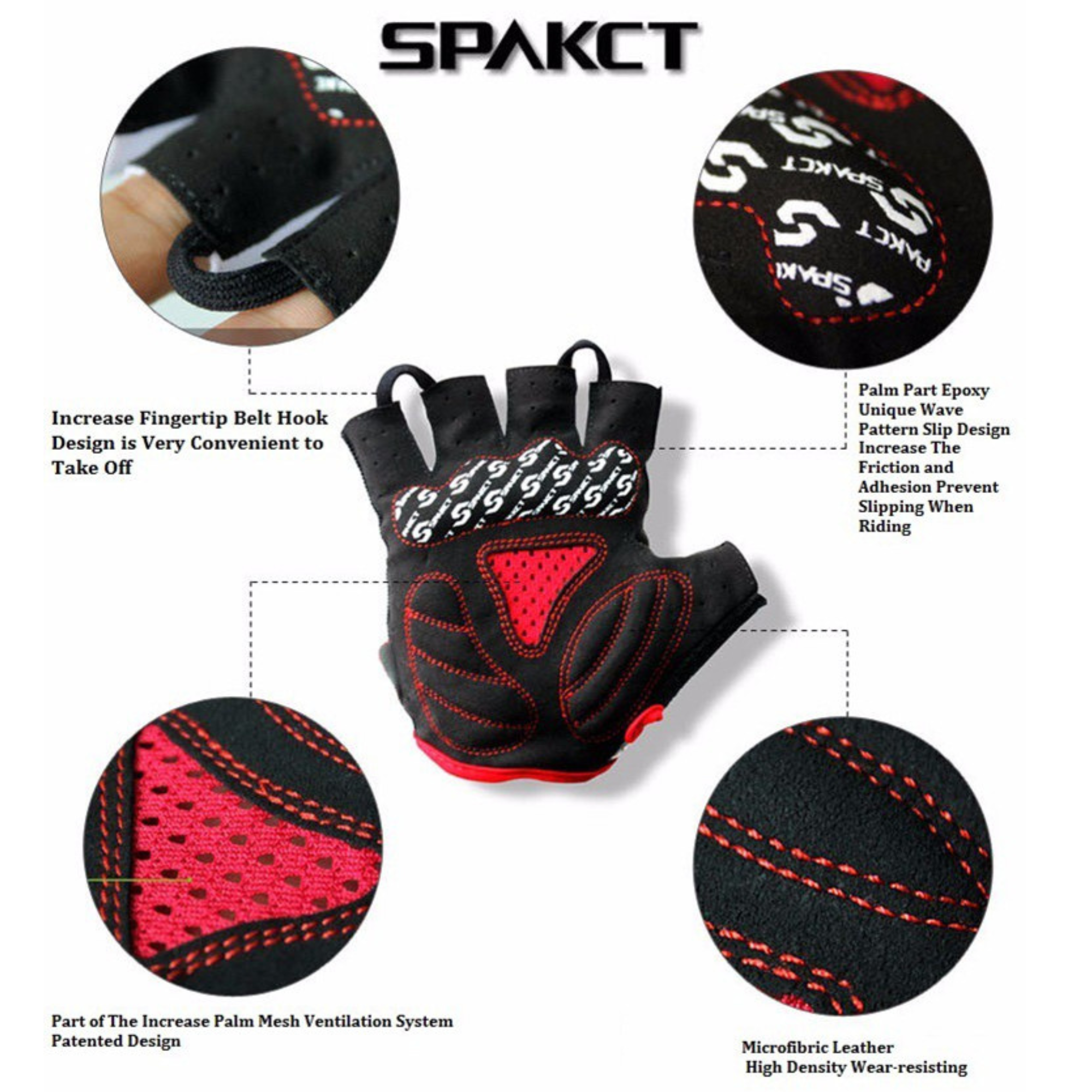 ถุงมือปั่นจักรยานแบบเจลแท้ spakct รุ่น COOL06