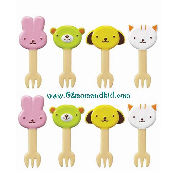 ++พร้อมส่ง++ ส้อมจิ้มอาหาร ขนม ผลไม้ ลาย กระต่าย/หมี/สุนัข/แมว สินค้า 1 แพ็ค มี 8 อัน สินค้านำเข้าจากญี่ปุ่นแท้ค่ะ