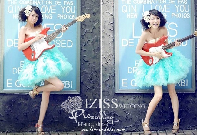 PW056 - **พร้อมส่งเฉพาะชุดผู้หญิง** ชุดคู่ถ่ายพรีเวดดิ้ง (prewedding dress) & ชุดแต่งงานแฟนซี (Fancy wedding dress)ชายหญิง "ธีมสีฟ้า"