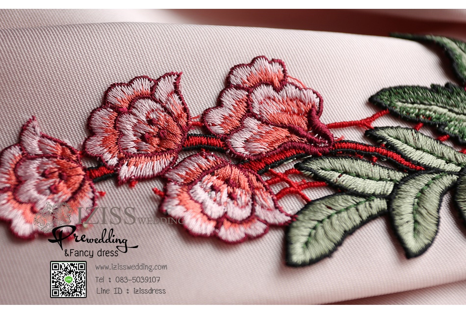 DS022 - **พรีออเดอร์** ชุดราตรี เดรสสั้นออกงานผ้าซาติน (short dresses) ชุดไปงานแต่งงานสวยๆ "ธีมครีมชมพู"