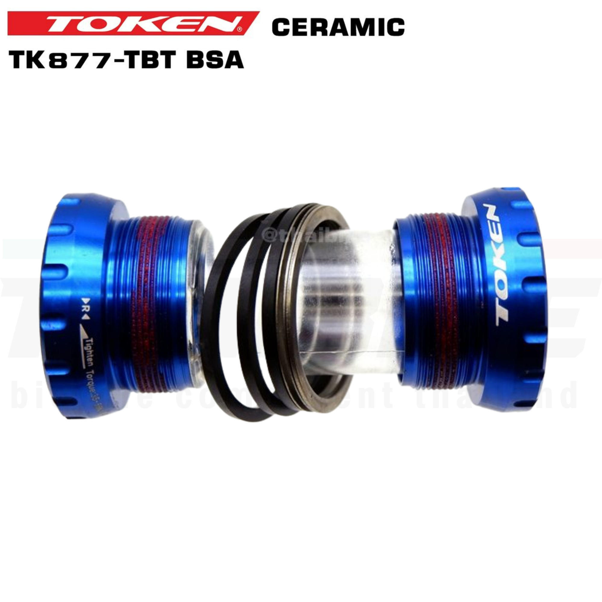 กะโหลกจักรยานเซรามิค TOKEN TK877-TBT BSA 1.37"x24T 68/73mm.