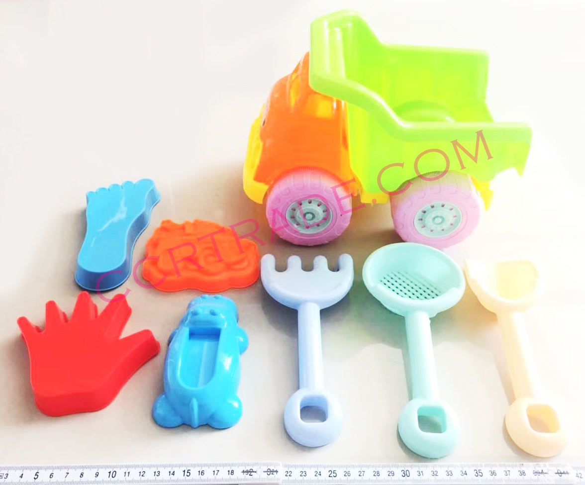 รถบรรทุกเล่นทรายจัมโบ้ 7 ชิ้นถุงตาข่าย 25 ซม.(1x3)