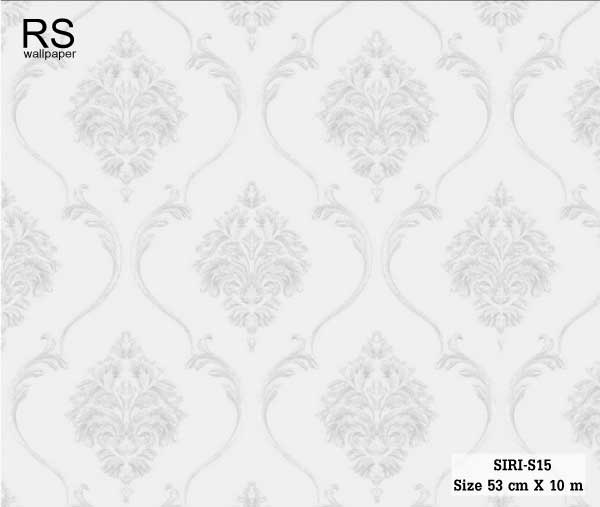 วอลเปเปอร์ ลายหลุยส์คลาสสิคสีเทาเงิน พื้นสีเทาอ่อน SIRI-S15