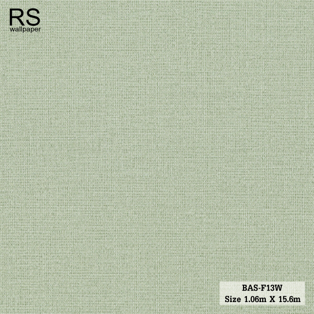 วอลเปเปอร์ ลายผ้าสีเขียวหม่น BAS-F13W
