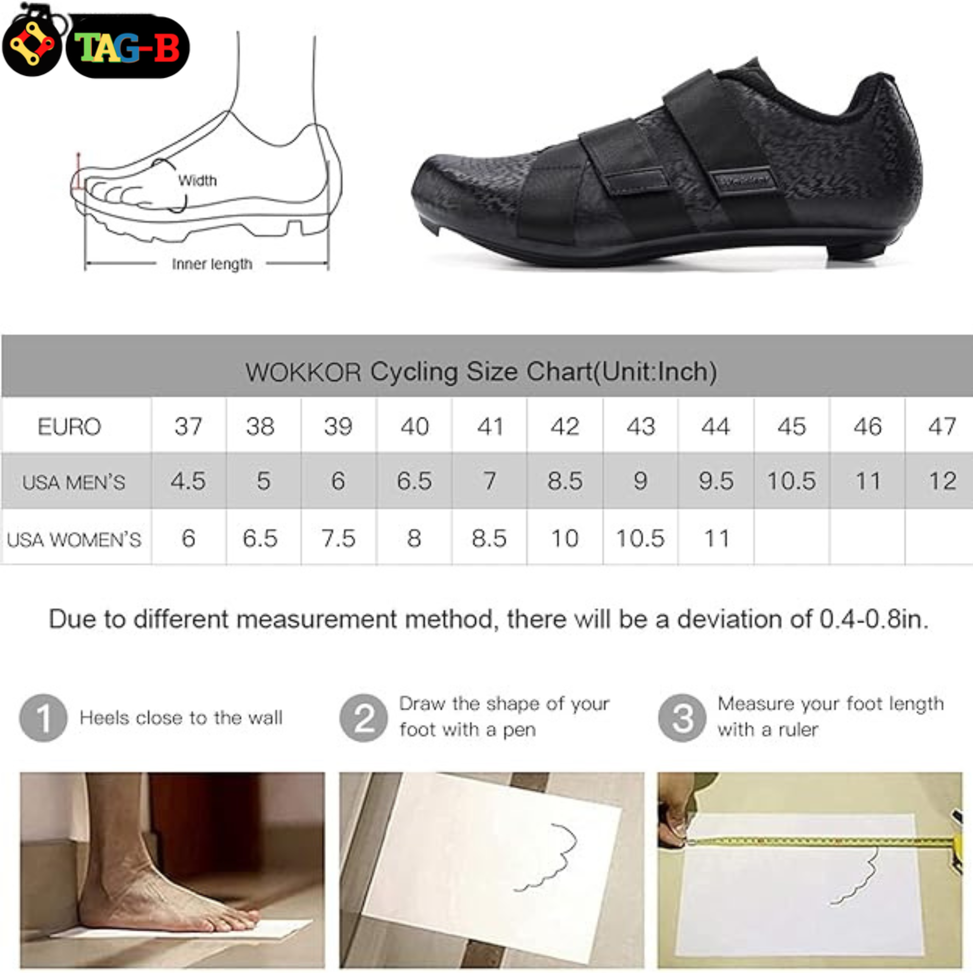 รองเท้าปั่นจักรยาน WOKKOR S-FIGHT รุ่น B1910/B1713A รองเท้าจักรยาน รองเท้าหมอบ