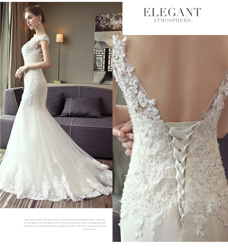 BR248 **พรีออเดอร์**ชุดแต่งงาน&ชุดเจ้าสาวแบบยาวสีขาวเกรดพรีเมี่ยม เปิดไหล่ มีแขน หรูหราน่ารัก สวยโดดเด่นไม่ซ้ำใคร