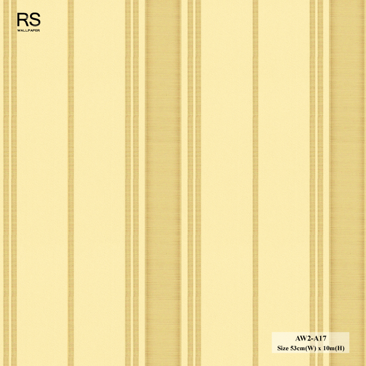 วอลเปเปอร์ลายทาง สีครีมสลับทอง AW2-A17