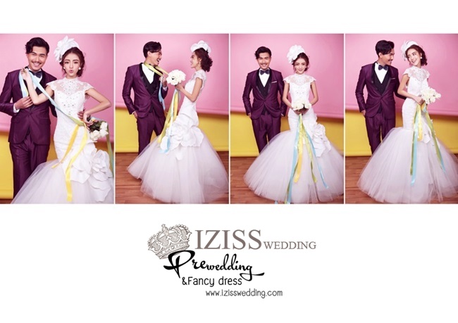 PW226 - Pre order ชุดคู่ถ่ายพรีเวดดิ้ง (prewedding dress) & ชุดแต่งงานแฟนซี (Fancy wedding dress)ชายหญิง "ธีมสีขาว-ม่วง"