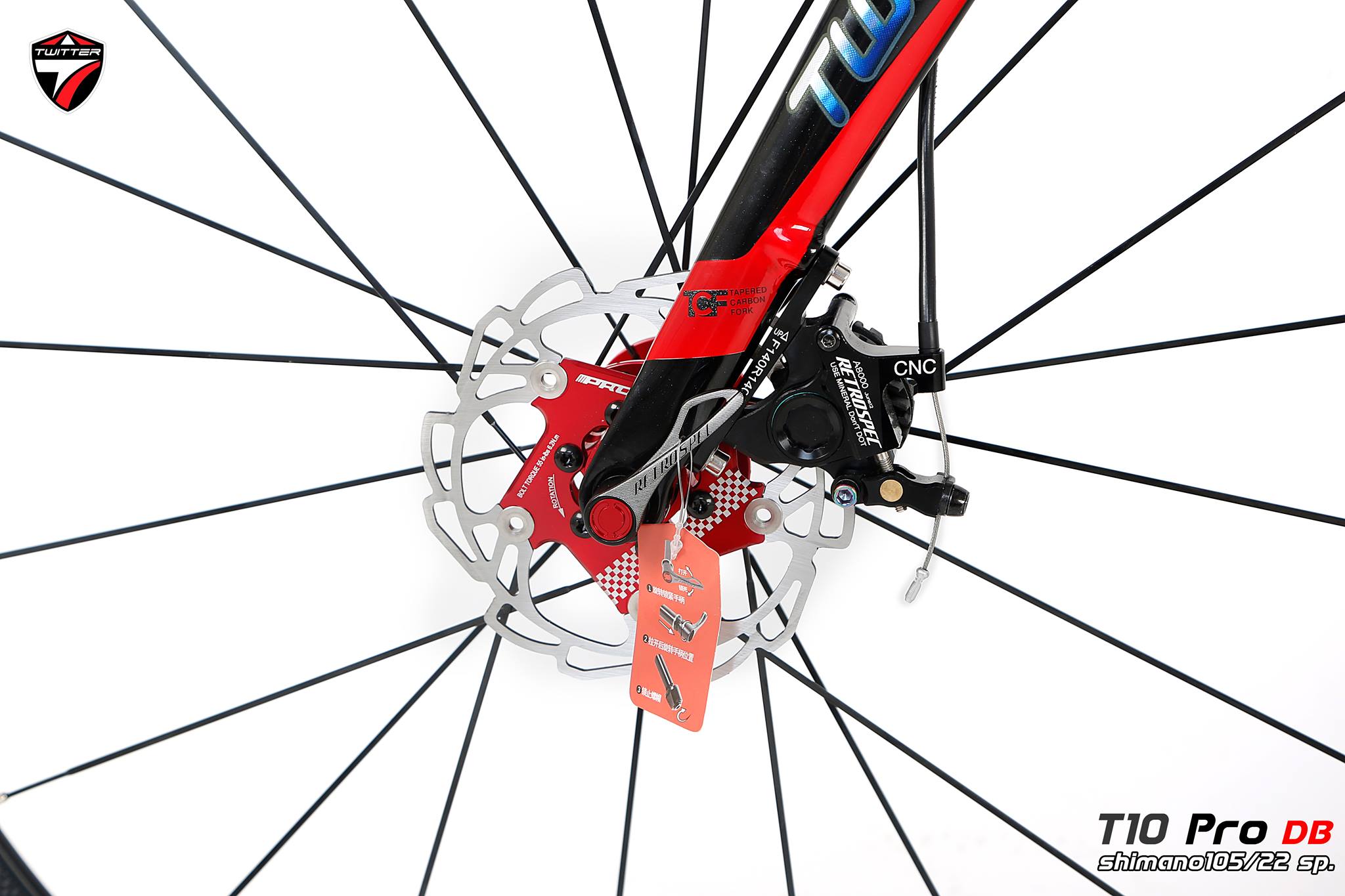 จักรยานเสือหมอบดิสก์เบรค TWITER รุ่น T10 PRO (DB) สีด size 50