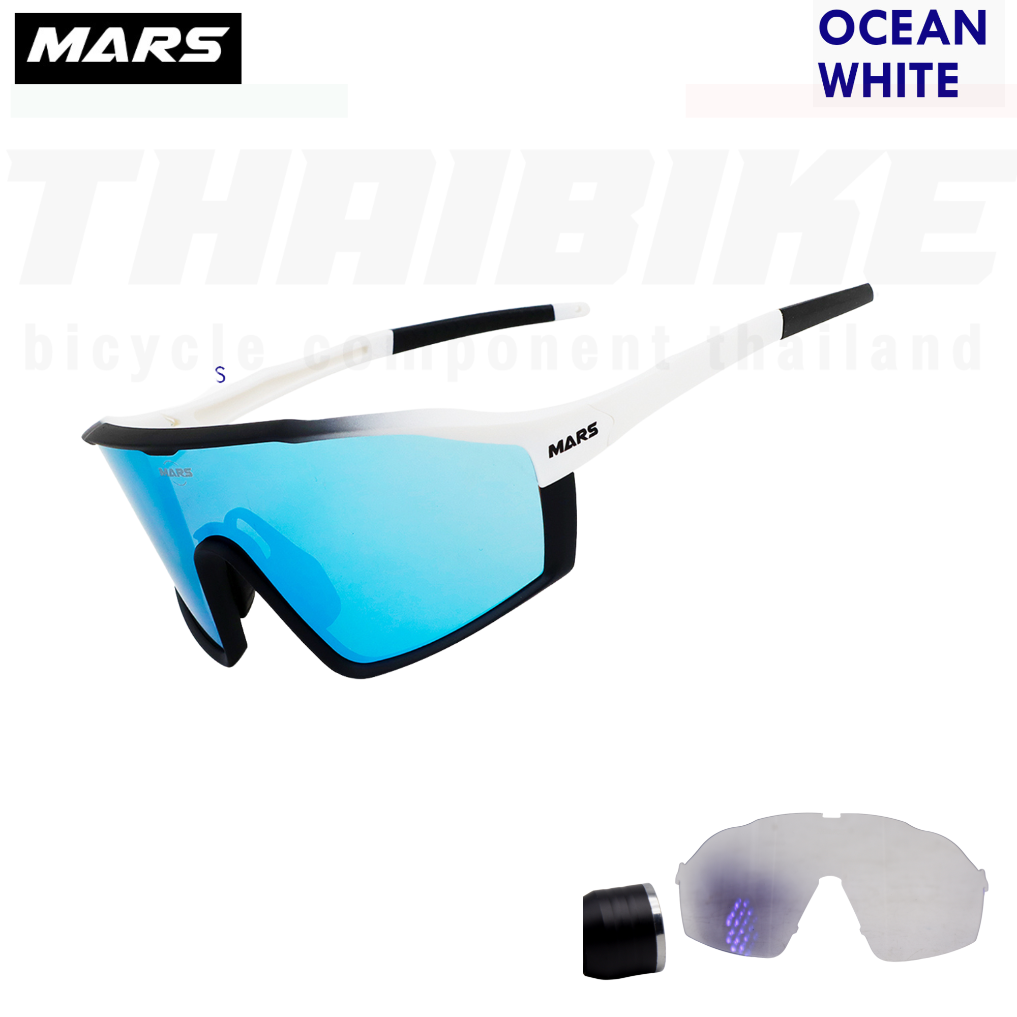 แว่นตากันแดดจักรยาน เลนส์ออโต้ Mars รุ่น M1 พร้อมที่ใส่เลนส์สายตา