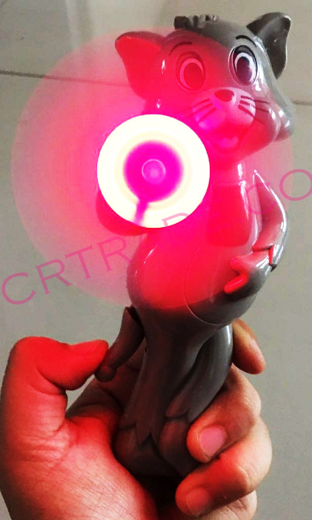 พัดลมแมว มีไฟ 12 ชิ้นกล่อง 16 ซม.