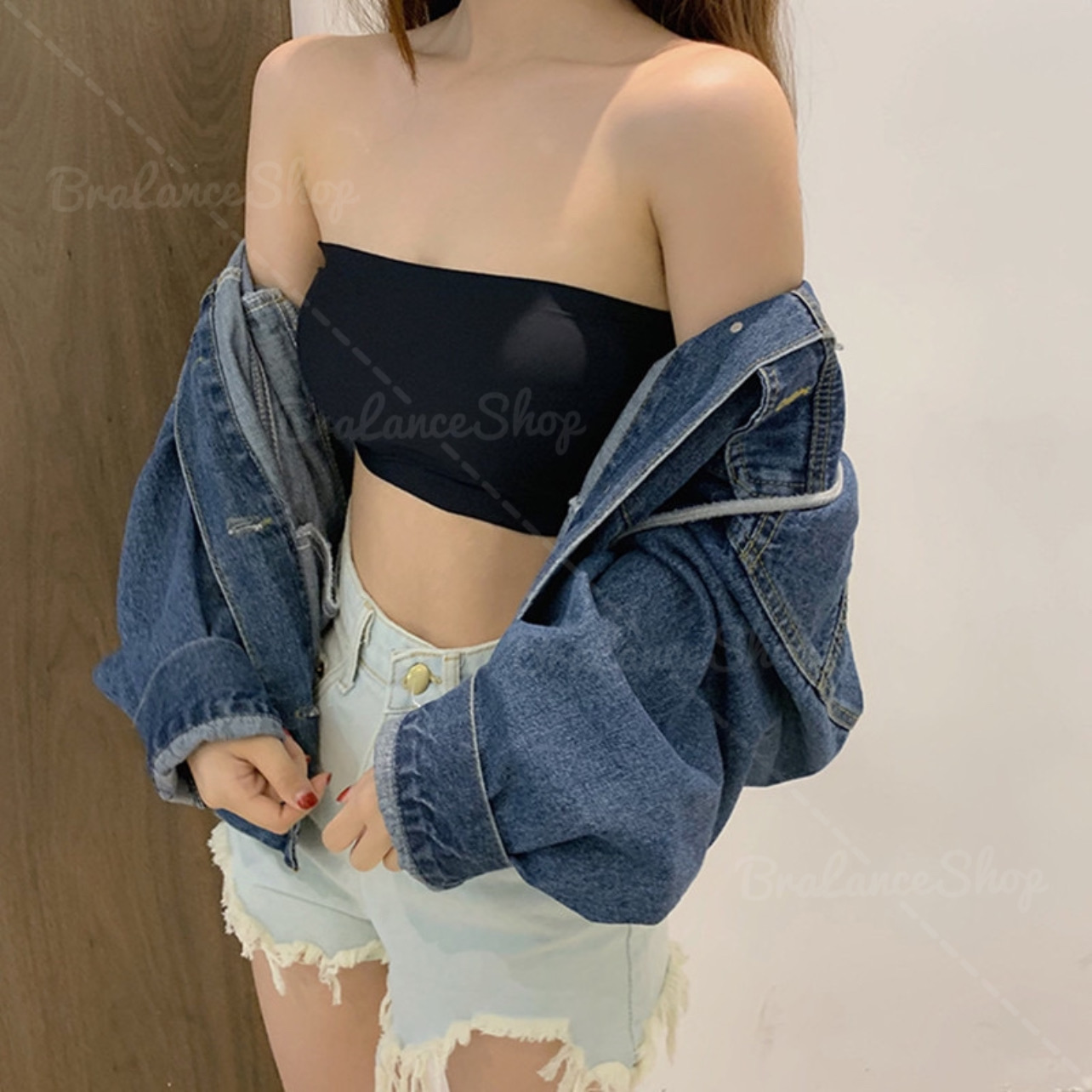 BLS✿166 เกาะอกผ้าไร้ขอบตะขอหลัง