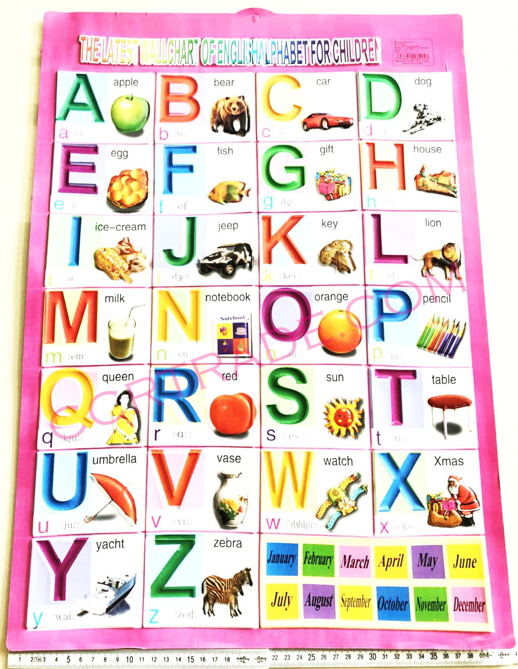 แผ่นฝึกอ่านจัมโบ้ ABC 41.5x58 ซม.