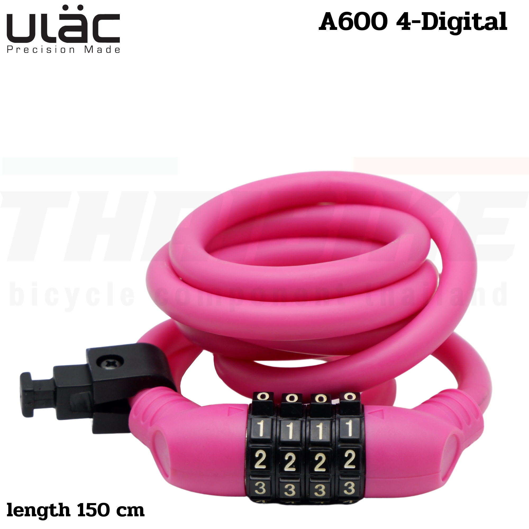 สายล๊อคจักรยานแบบรหัส ULAC รุ่น A600 4-Digital Code Password