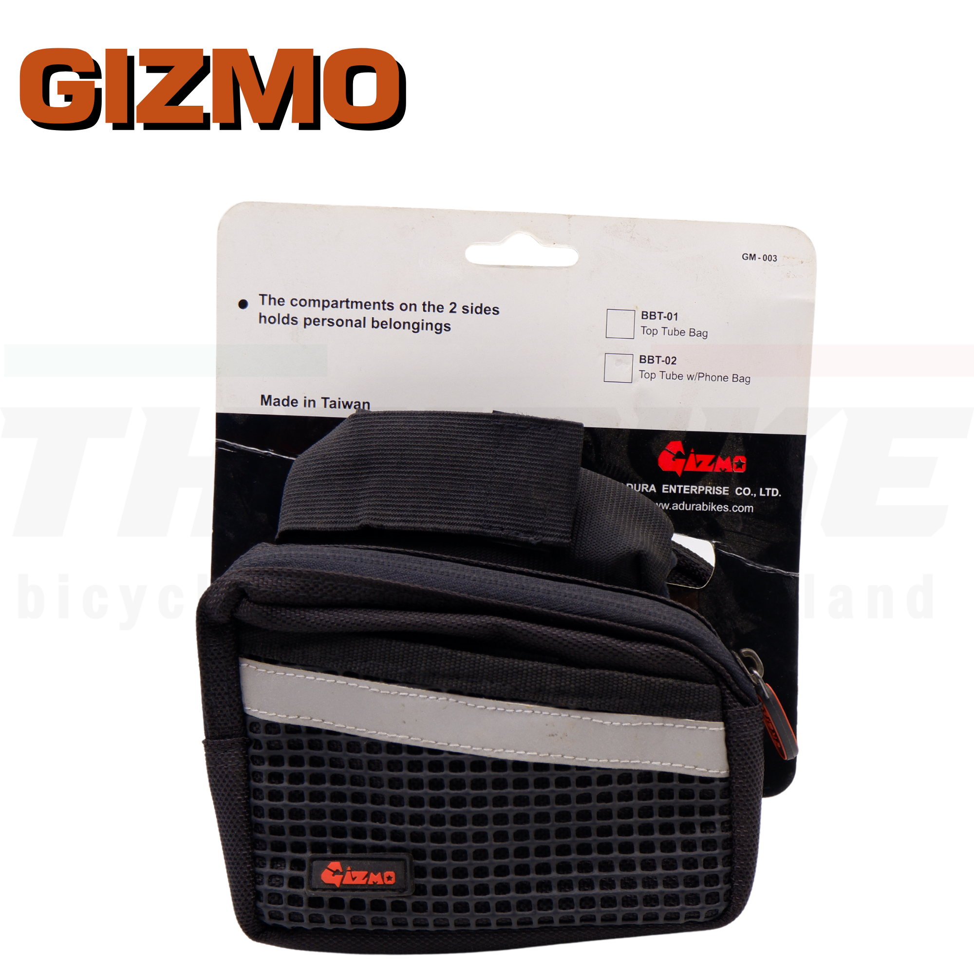 กระเป๋าพาดเฟรมจักรยาน GIZMO แบบมีผ้ากันฝน