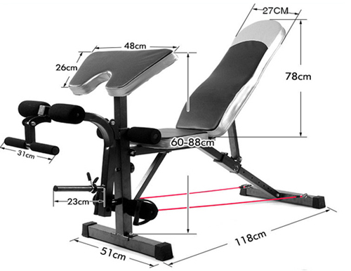 ม้านอนยกน้ำหนัก ปรับเอียง แท่นรองแขน เล่นขาได้ LWH
