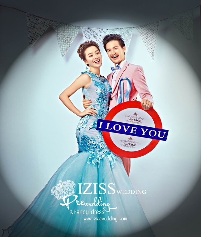 PW159 - Pre order ชุดคู่ถ่ายพรีเวดดิ้ง (prewedding dress) & ชุดแต่งงานแฟนซี (Fancy wedding dress)ชายหญิง "ธีมสีฟ้า-ชมพู"