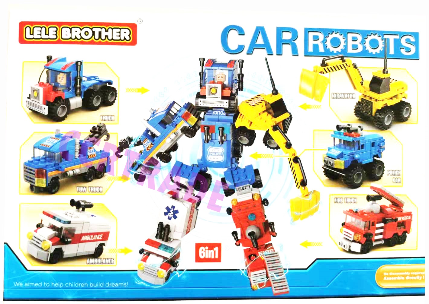 เลโก้หุ่นรถแปลงร่างกล่องจัมโบ้ 15x21 ซม.(1x6)