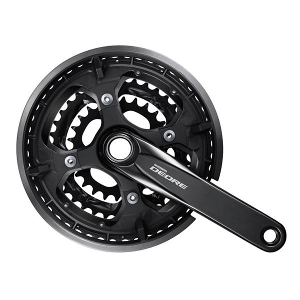 ชุดขาจาน SHIMANO DEORE, FCT6010, 48X36X26T, 170MM, สีดำ, มีบังจาน, พร้อมกะโหลก
