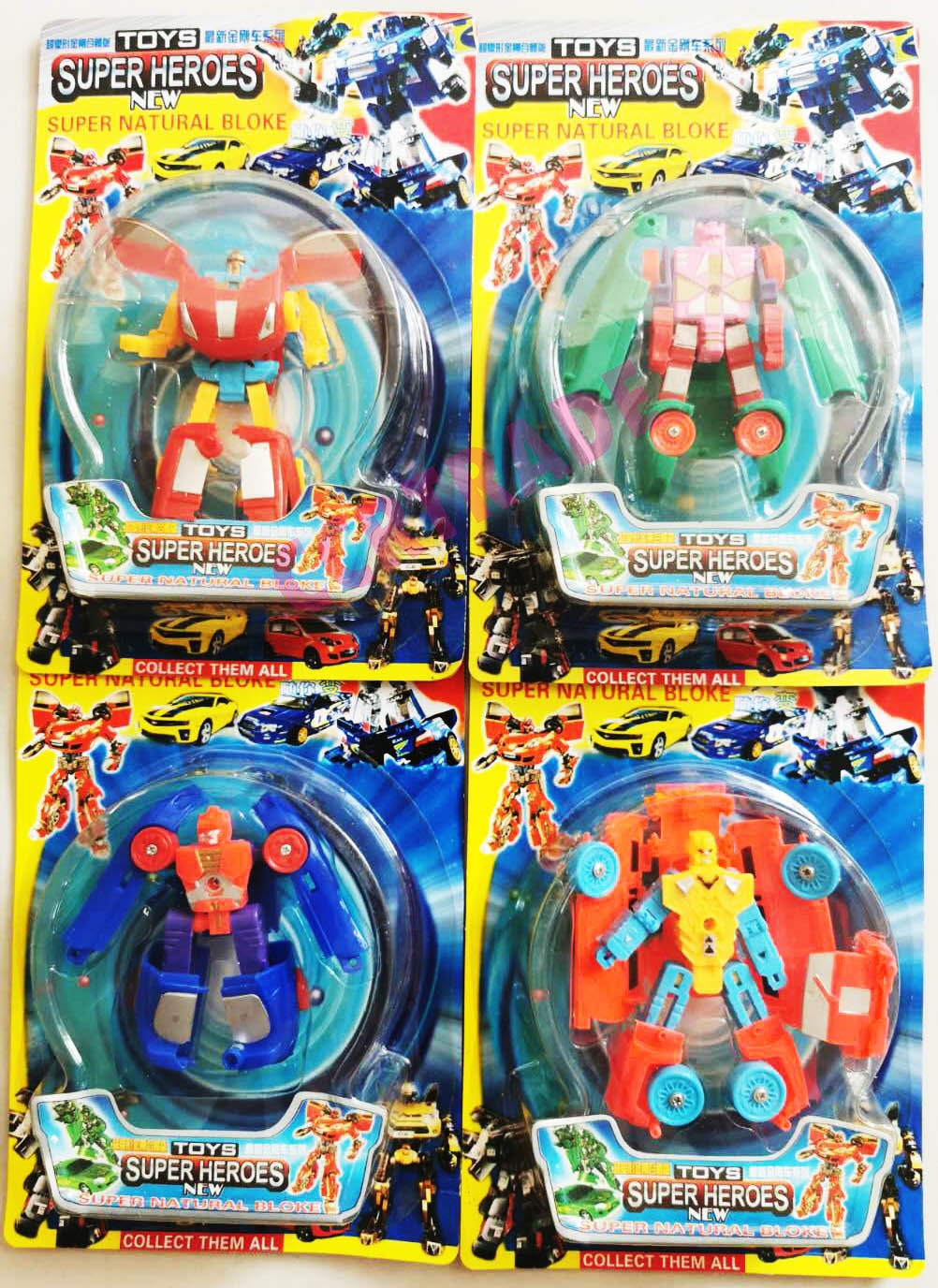 รถหุ่นยนต์สีสดแปลงร่างแผงครอบ 25 ซม.