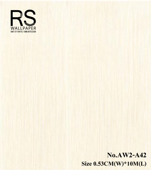 วอลเปเปอร์สีพื้นขาวครีม เท็กเจอร์นูน ริ้วเล็กๆ AW2-A42