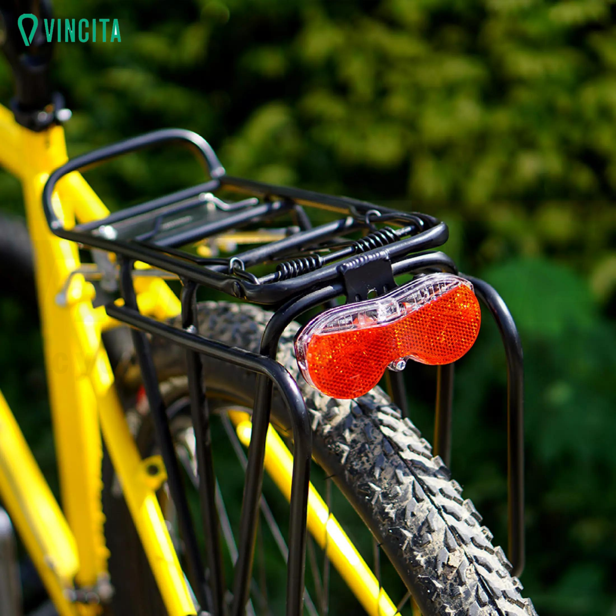 ไฟท้ายติดตะแกรงหลังจักรยาน VINCITA SPARK พร้อมถ่าน AAA 2 ก้อน