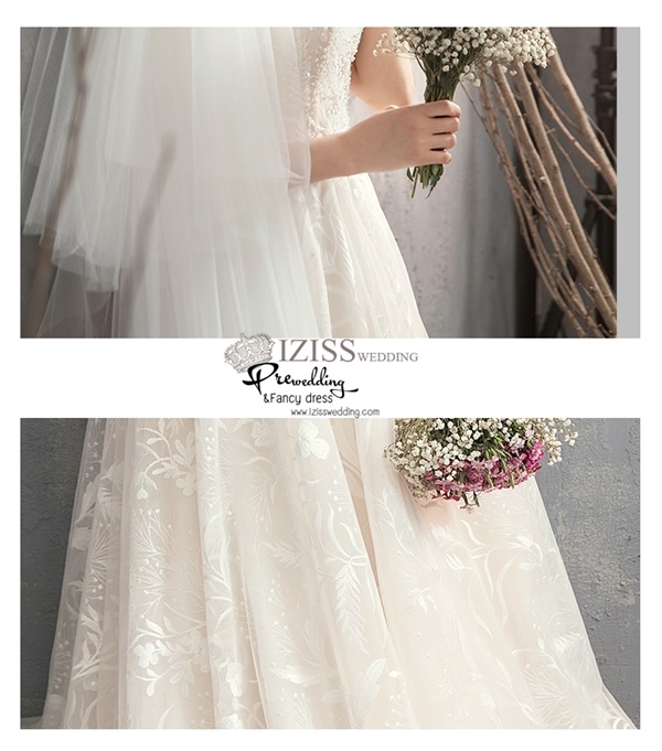 BR363 **พรีออเดอร์**ชุดแต่งงาน&ชุดเจ้าสาวแนวเรียบหรู สีขาวเกรดพรีเมี่ยม น่ารัก สวยโดดเด่นไม่ซ้ำใคร