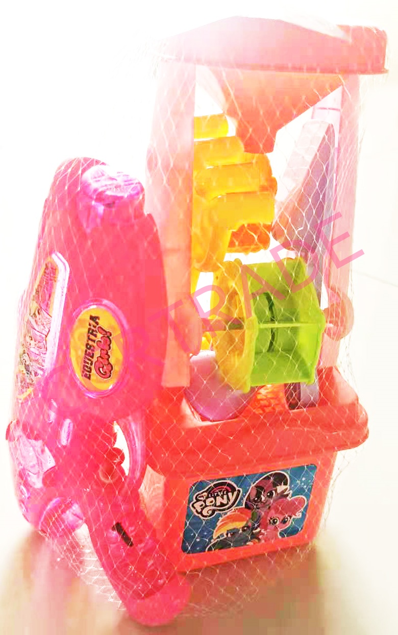 เซ็ทเล่นทราย+ปืนฉีดน้ำ 7 ชิ้นถุงตาข่าย 11x27.5 ซม.(ลิขสิทธิ์แท้)(1x3)