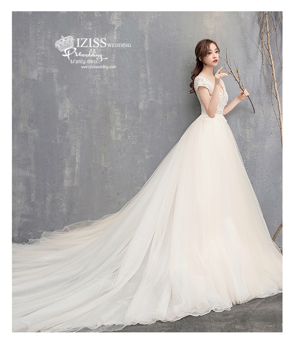 BR369 **พรีออเดอร์**ชุดแต่งงาน&ชุดเจ้าสาวแนวเรียบหรู สีขาวเกรดพรีเมี่ยม น่ารัก สวยโดดเด่นไม่ซ้ำใคร