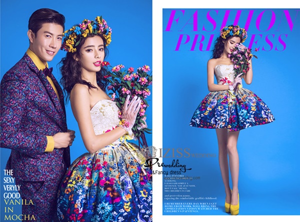 PW547- **พรีออเดอร์ค่ะ**ชุดคู่ถ่ายพรีเวดดิ้ง (prewedding dress) & ชุดแต่งงานแฟนซี (Fancy wedding dress)ชายหญิง "ธีมสีน้ำเงิน"