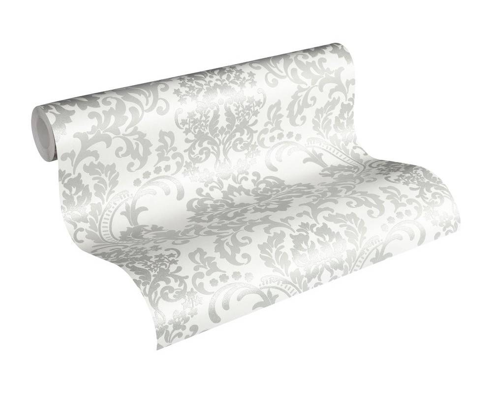 วอลเปเปอร์ ลายหลุยส์สีเทา วิ้งๆซุปเปอร์กลิเตอร์ DHT-M56