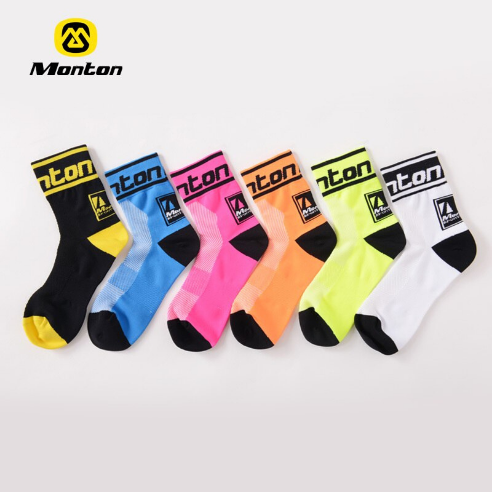 ถุงเท้าปั่นจักรยานเสือหมอบ MONTON ถุงเท้าวิ่ง