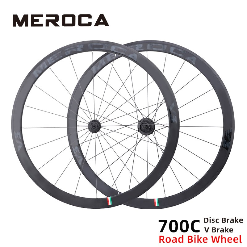 ล้อจักรยานเสือหมอบอลูมิเนียม แบบดิสก์เบรค วีเบรค MEROCA Road Bike Brake Wheels ขอบ 32mm 40mm