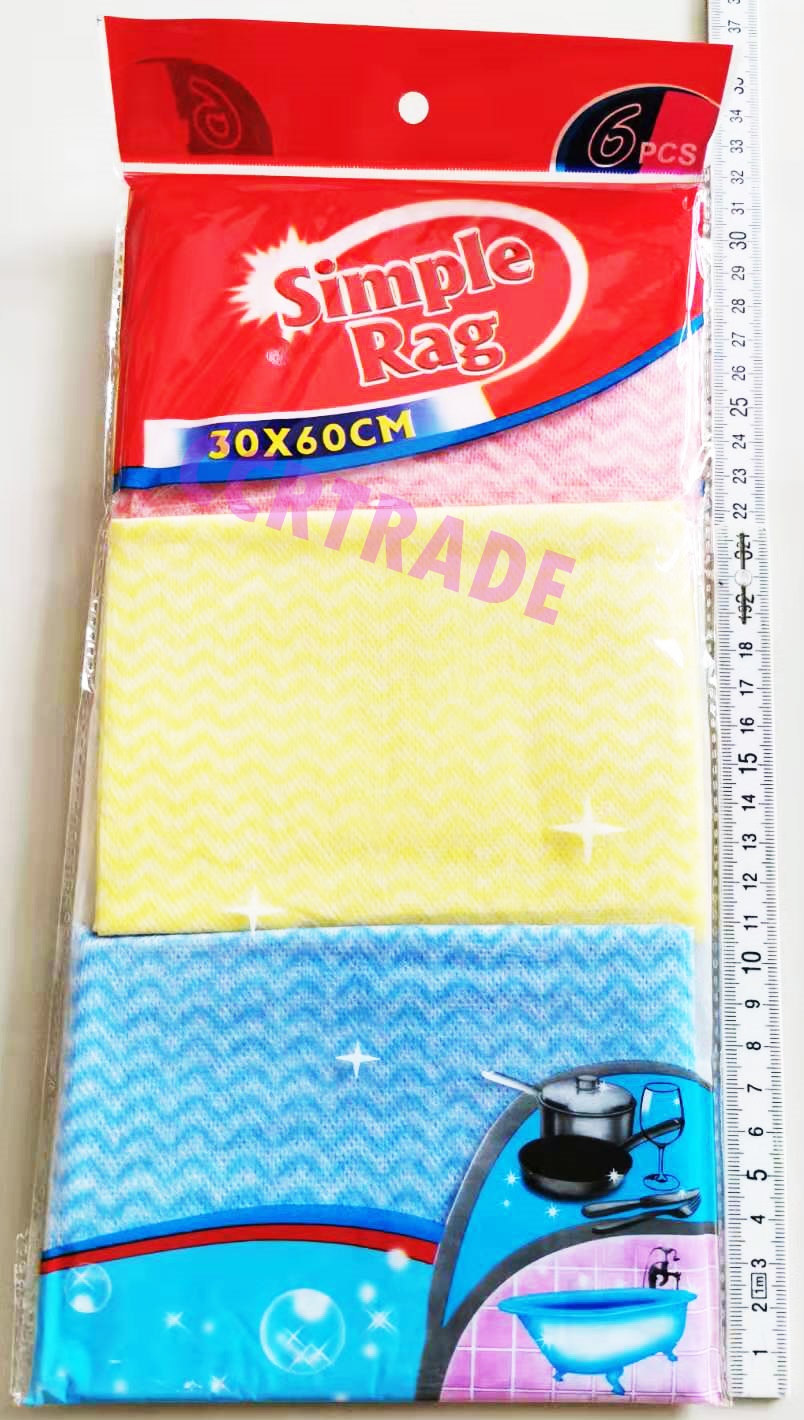 ผ้าอเนกประสงค์จัมโบ้ 6 ชิ้นถุง 30x60 ซม.(แห้งไว)