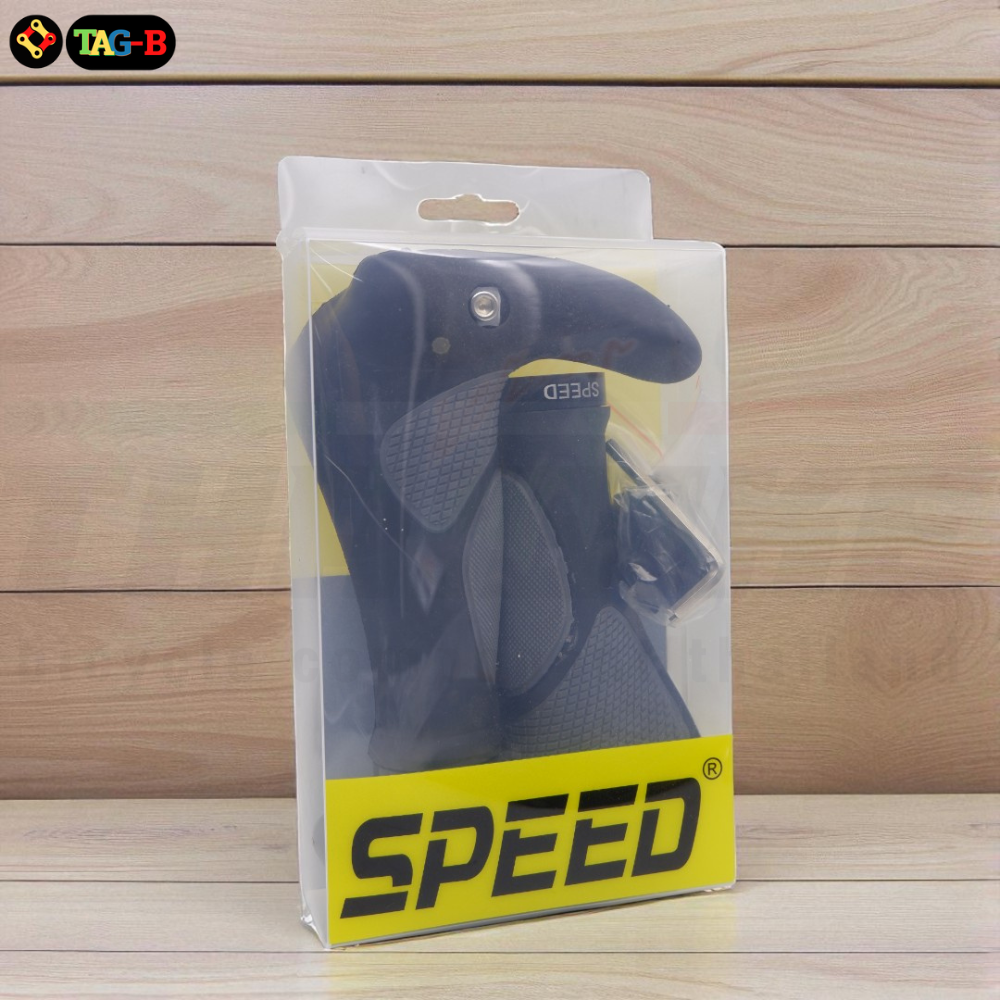 ปลอกแฮนด์จักรยานเสือภูเขา SPEED อีรโกโนมิก พร้อมปลายแฮนด์อลูมิเนียม กันลื่น จับสบายมือ