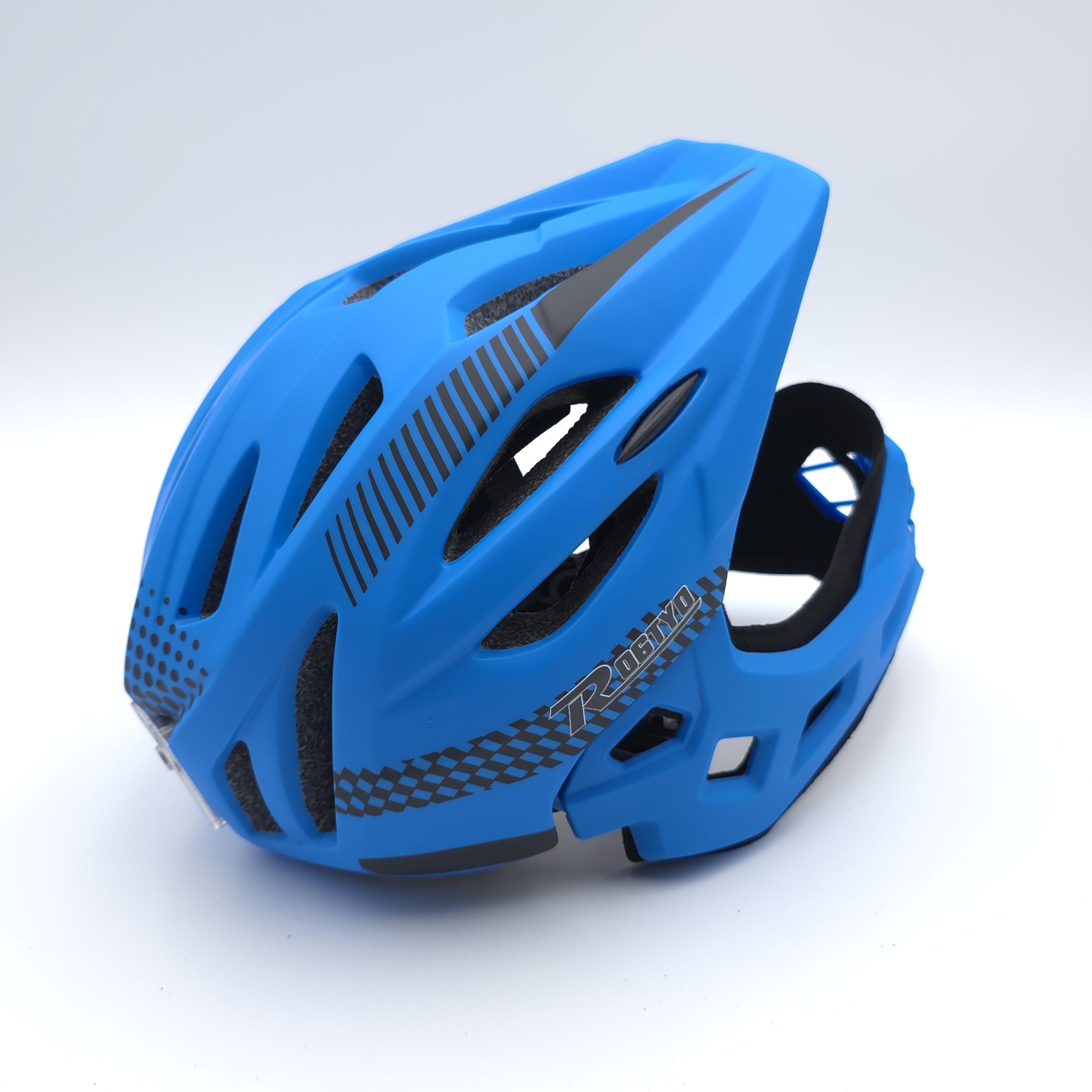 หมวกจักรยานเด็ก เต็มใบ สีฟ้าดำ 46-53 ซม.