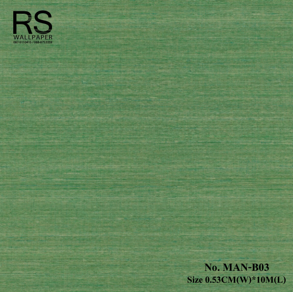 วอลเปเปอร์เทกเจอร์ผ้าพื้นสีเขียว MAN-B03