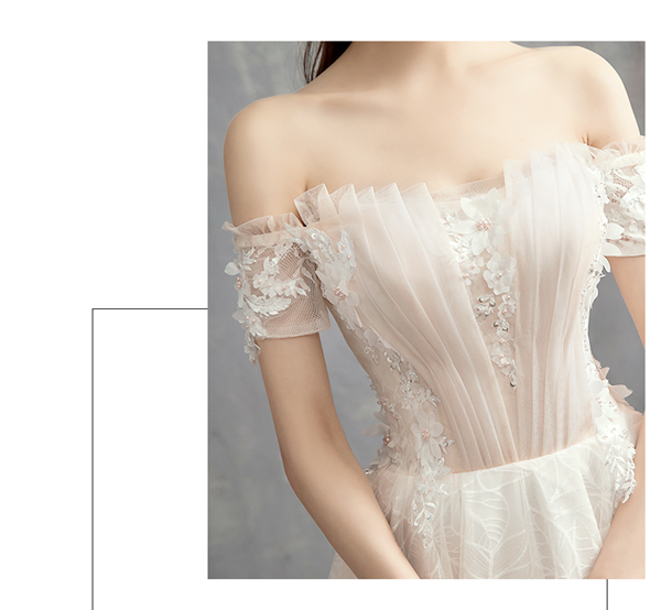 BR365 **พรีออเดอร์**ชุดแต่งงาน&ชุดเจ้าสาวแนวเรียบหรู สีขาวเกรดพรีเมี่ยม น่ารัก สวยโดดเด่นไม่ซ้ำใคร