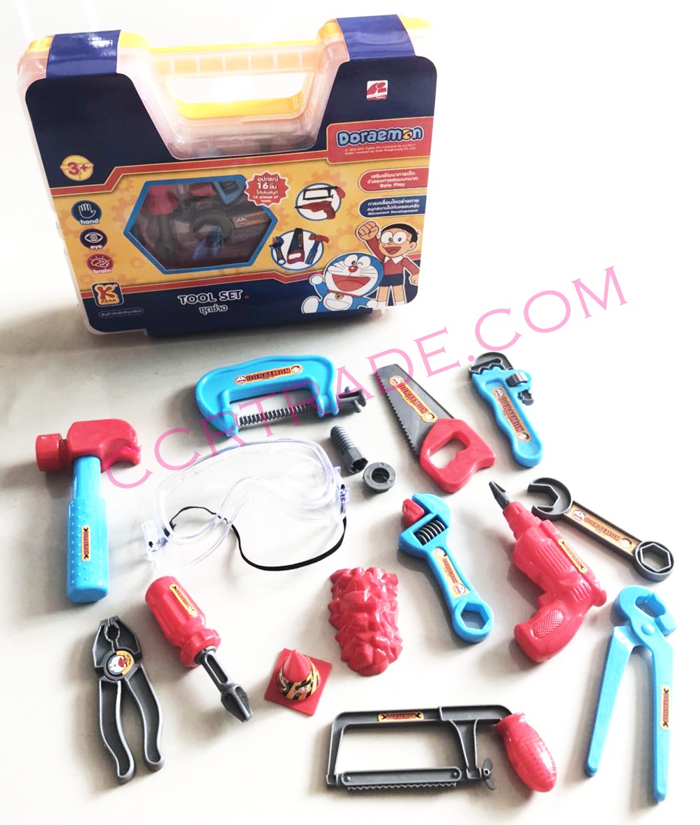 ชุดเครื่องมือช่าง 16 ชิ้น+กระเป๋าหิ้วโดราเอม่อน 26.5 ซม.(1x3)(ลิขสิทธิ์แท้)