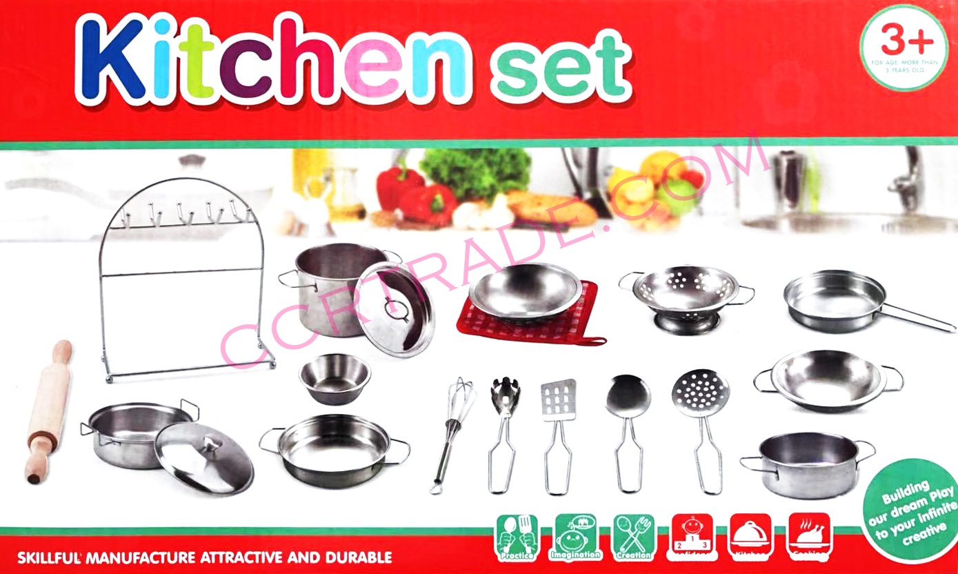 ชุดครัวสแตนเลส 10 ชิ้นกล่องใหญ่ 21.5x37 ซม.(1x2)