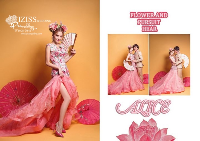 PW344-**พร้อมส่ง **ชุดคู่ถ่ายพรีเวดดิ้ง (prewedding dress) & ชุดแต่งงานแฟนซี (Fancy wedding dress)ชายหญิง "ธีมสีชมพู"