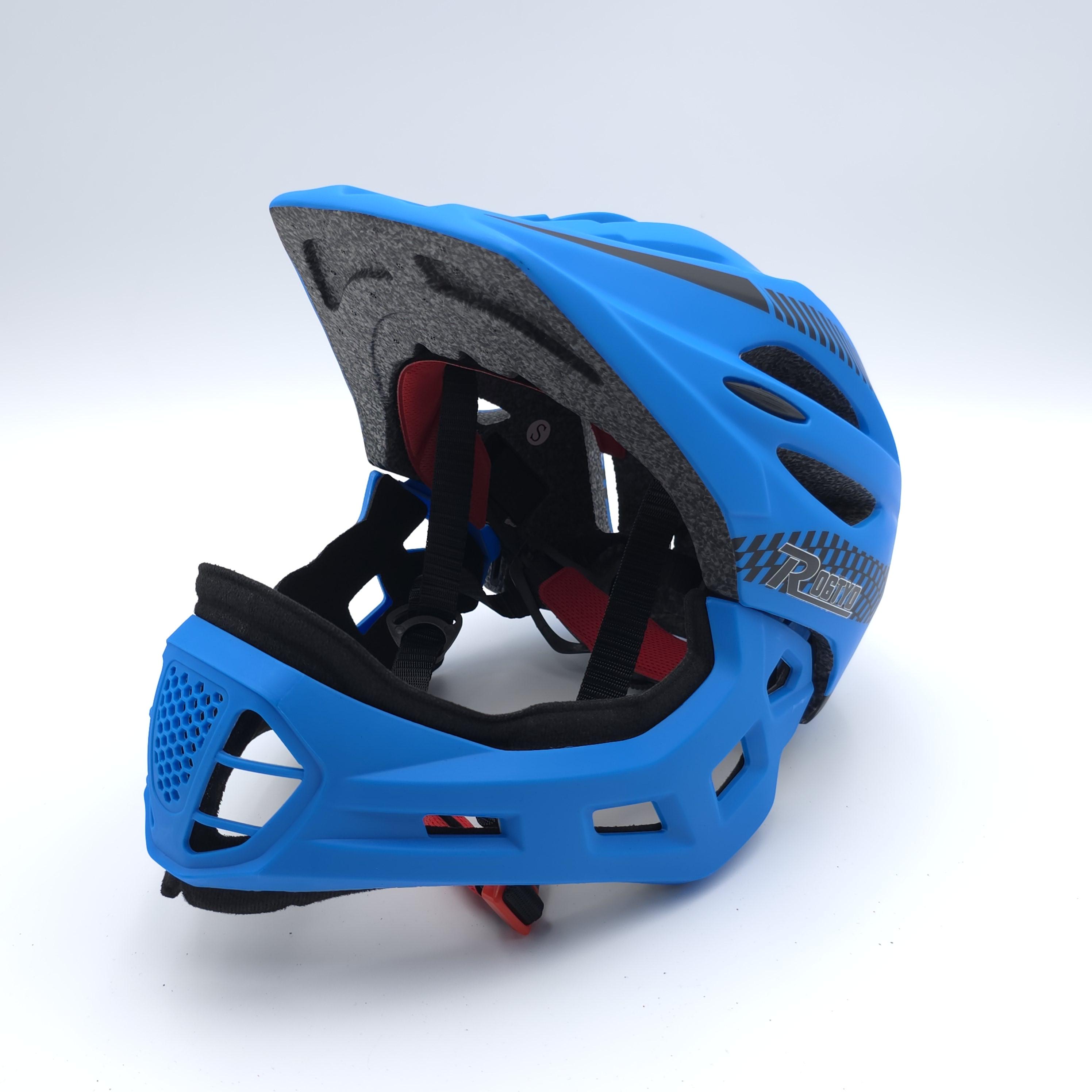 หมวกจักรยานเด็ก เต็มใบ สีฟ้าดำ 46-53 ซม.