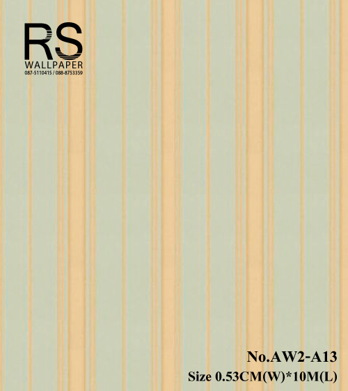 วอลเปเปอร์ ลายทางลง คลาสสิค หรู พื้นสีฟ้า ลายสีทอง AW2-A13