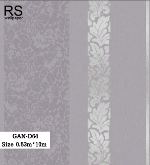 วอลเปเปอร์ลายใบไม้สลับลายเส้น GAN-D64