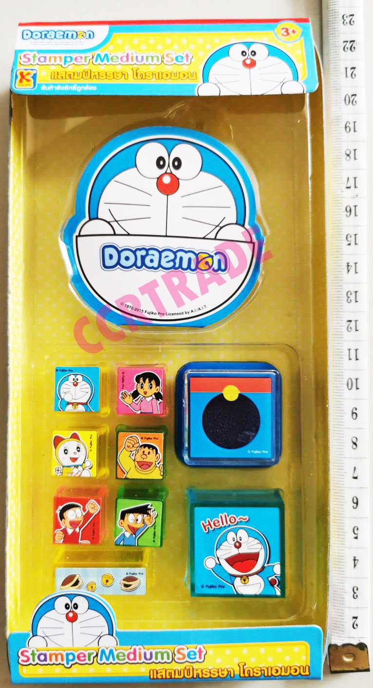 เซ็ตตัวปั้มโดราเอม่อน+แท่นหมึกกล่อง 9.5x23 ซม.(ลิขสิทธิ์แท้)